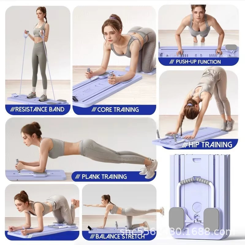 Multi-Functional Four-In-One Foldable Fitness Board for Pilates Abdominal and Chest Muscle Exercises Universal Use